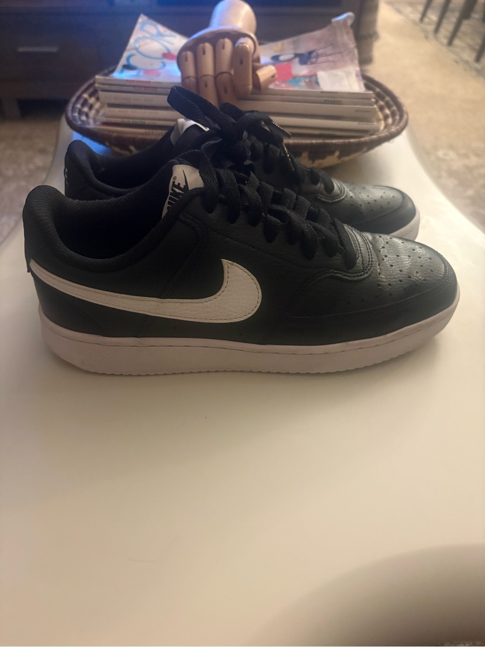 Nike Court Vision Women’s Black and White Sneakers - Picture 3 of 8